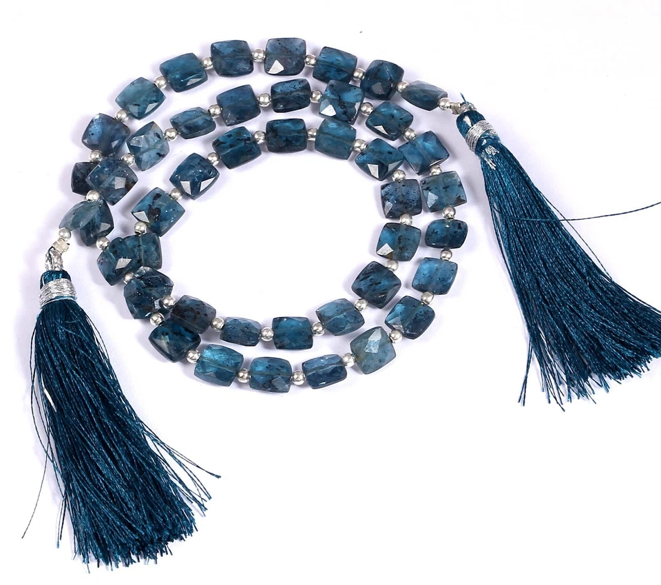 Moss Indigo teal Kyanite Faceted Square Rectangle faceted two side Shape - Image 1 of 2