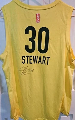 Breanna Stewart WNBA Signed Jersey Autograph Medium Yellow Seattle Storm 2018 - Image 1 of 4