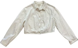 Madewell Hemdjacke Damen XL Off-White Cropped Knopfleiste Baumwolle Langarm - Bild 1 von 8