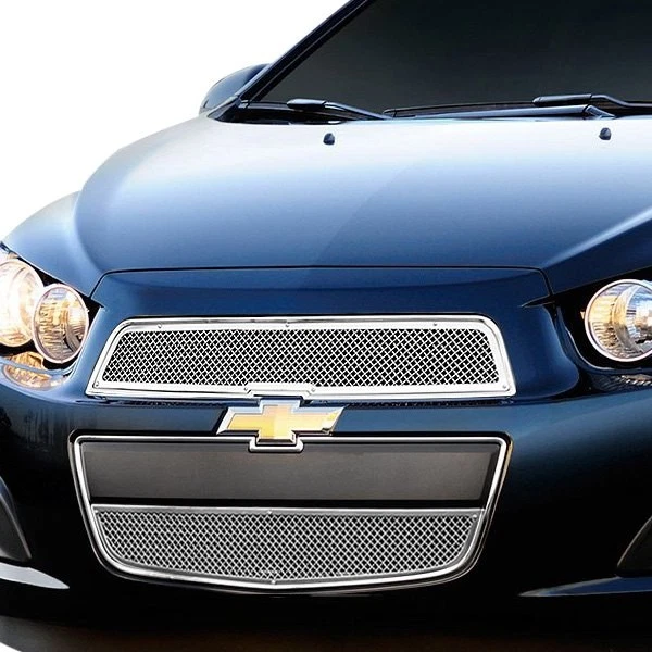 For Chevy Sonic 12-14 2-Pc Upper Class Series Polished Formed Mesh Main Grille - Изображение 1 из 2