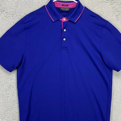 Camisa Polo Golf Ralph Lauren Para Hombres Grande Azul Rendimiento Rugby Pima Mezcla de Algodón Foto 1 de 4