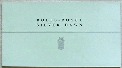Folleto de venta de autos Rolls Royce Silver Dawn Sedán octubre 1953 Foto 1 de 4