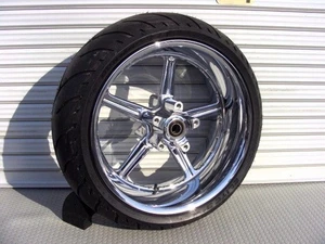 V-Rod Genuine Custom Rear Wheel '07 Chrome Reactor 5-Spoke Harley Davidson Op - Picture 1 of 10