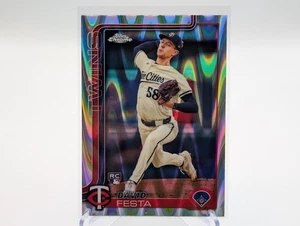 2025 Topps Chrome David Festa #156 Rookie Raywave Refractor Minnesota Twins RC - Bild 1 von 2