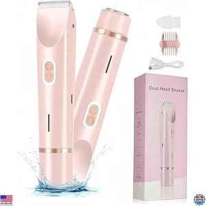 2025 Dual Head Electric Lady Shaver, Wet & Dry Painless Hair Removal, Pink - Picture 1 of 7