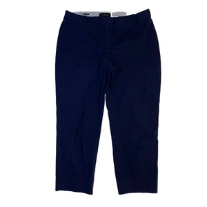 Talbots Signature Crop Damen 10 marineblau vorne flach kurz Karriere Hose - Bild 1 von 6