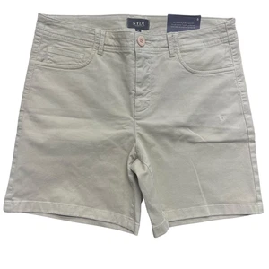 NYDJ Shorts Damen 6 beige Federn 5-Pocket Lift Tuck Technologie Freizeit Stretch - Bild 1 von 17