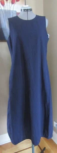 Abito Eileen Fisher Organick in cotone con lanterna a tubino colore navy taglia S - Foto 1 di 11