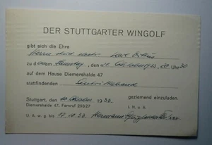 Stuttgart - Stuttgart Wingolf - 1933 - Invitación a la noche de salida / Studentika - Imagen 1 de 1