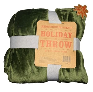 MANTA BERKSHIRE Copo de Nieve Holiday Throw - Acebo Verde 55" x 70" NUEVO - Imagen 1 de 4