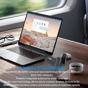 USB3.0 WiFi Adapter 2.4GHz 5GHz  5Dbi Antenna WiFi  Band Network Adapter - Afbeelding 1 van 12