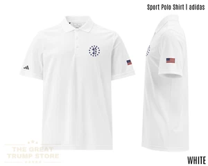 45 47 Trump Sport Polo Shirt, Embroidered, adidas Polo, Trump Golf Shirt - Picture 1 of 29