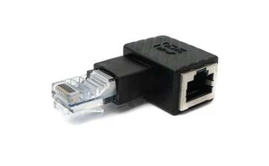 LAN Adapter RJ45 Stecker zu Buchse Winkel Ethernetadapter Kabel in Schwarz - Picture 1 of 4