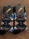 Native American Navajo Zuni Style Socks Black.. Southwest Aztec Tribal 2 Pairs