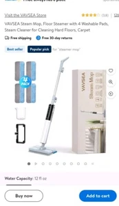 vavsea steam mop floor steamer with 4 washable pads - Picture 1 of 1