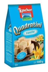 Loacker Vanilla Loacker Quadratini Bit-size Wafer Cookies 8.82oz Pack of 3 - Picture 1 of 1