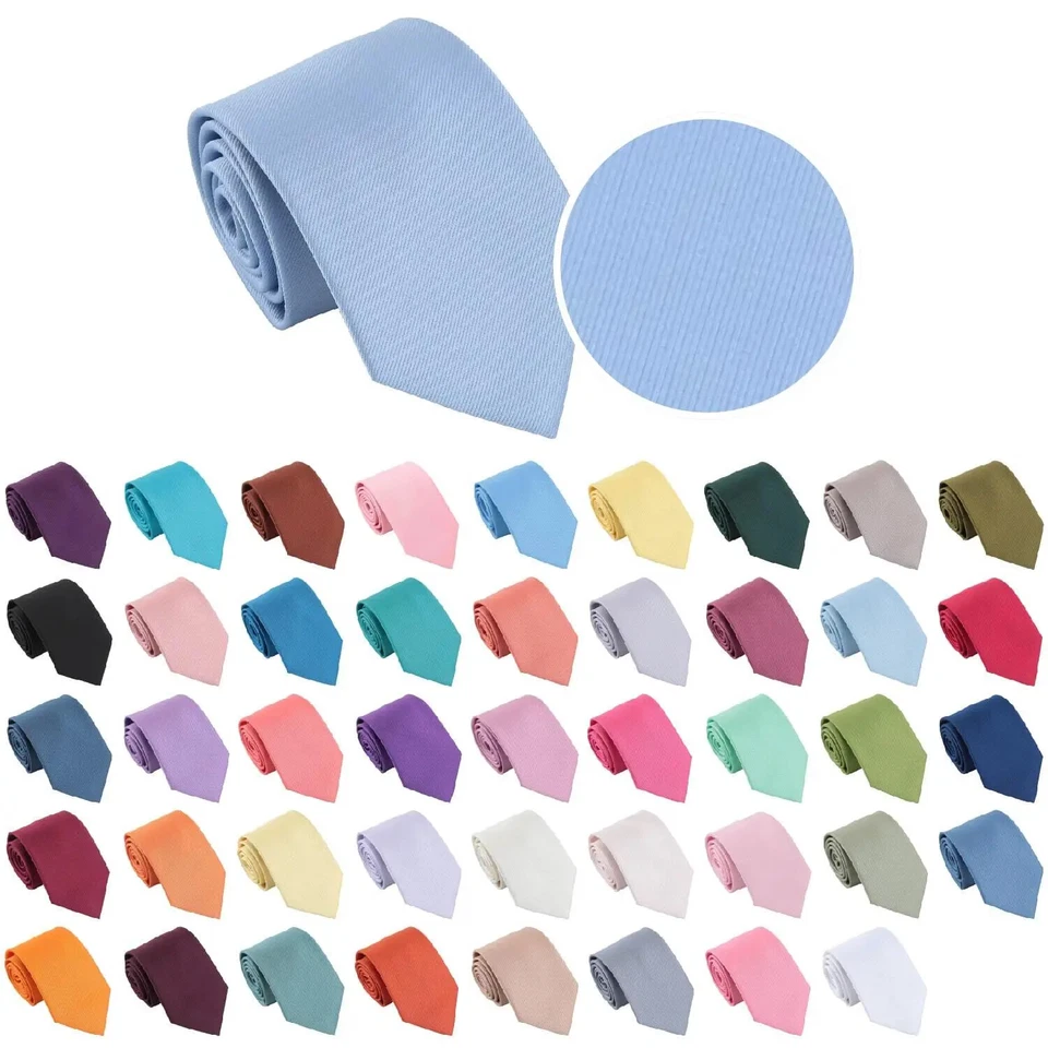 Men's Tie Plain Ties Satin Solid Color Slim Skinny Smart Party Wedding Thin Neck - Image 1 of 4