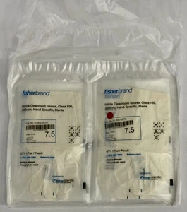 200 pares de guantes desechables Fisherbrand Nitrile Clase 100 para sala limpia talla 7,5 (sm) - Imagen 1 de 3