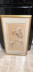 Framed Asian painting on silk - Picture 1 of 7