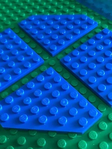 LEGO 4 x Technic BLU Piastra Base Angolata Sezioni Quarti 6x6 Pin - Spazio QUATTRO - Foto 1 di 4