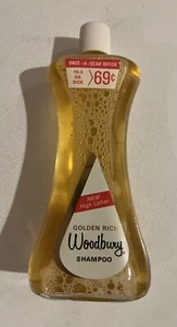 Vintage 1960’s Woodbury Golden Rich Shampoo 10.3 oz Glass Bottle NOS Full Unused - Picture 1 of 8