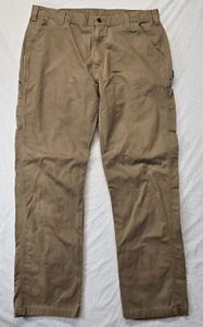 Carhartt Pants Mens Tan 40x34 Carpenter B324 DKH Work Pants RN 14806 - Picture 1 of 7