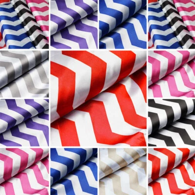 54" x 30 feet SATIN CHEVRON FABRIC BOLT DIY Crafts Wedding Party Decorations - Image 1 of 3