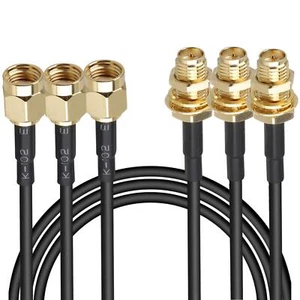 3-Pack 10FT RP-SMA Male to Female Extension Cable WiFi Router Antenna Extender - Picture 1 of 7
