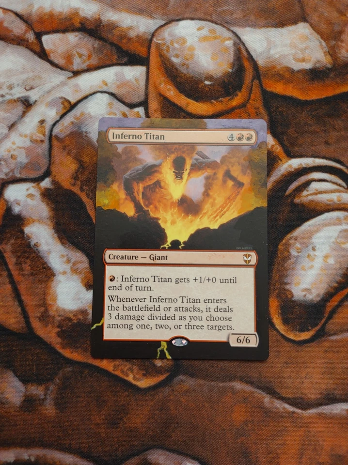 Magic the Gathering Inferno Titan #1 Hand Painted Unique Custom MTG Alter - Image 1 of 1