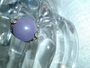 Joy Lavendel Jade und Zirkonia Sterlingsilber Ring Größe 7 in Ringbox - Bild 1 von 4