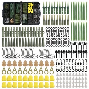 240pcs Carp Fishing Tackle Kit Carp Hooks Safety Clips Swivel Anti Tangle Sleeve - Picture 1 of 10