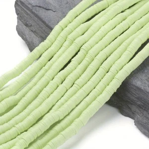 10Strands Flat Round Handmade Polymer Clay Beads Disc Heishi Beads - Picture 1 of 7