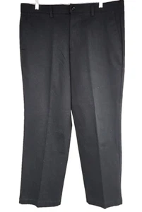 Dockers Stretch Waistband Men's 38W x 29L Wide Leg Front Pleat Dress Pants Black - Picture 1 of 9