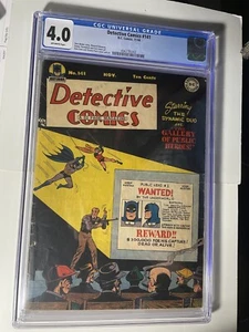 Detective Comics #141 (CGC 4.0) sehr guter Zustand, OWP, 1948, Batman/Robin, Pre-Code - Bild 1 von 3