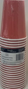 Coral 9 oz Paper Hot/Cold Cups 24 Per Pack Coral Tableware Decorations Supplies - Picture 1 of 1