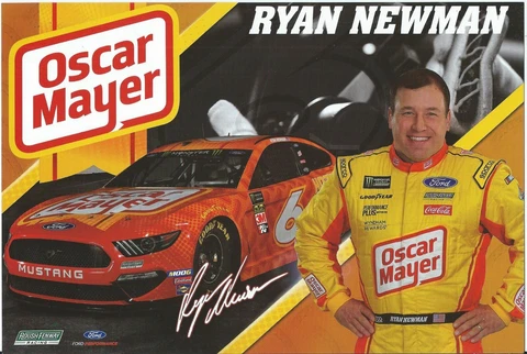 2019 RYAN NEWMAN #6 NASCAR MONSTER ENERGY CUP SERIES "OSCAR MAYER" POSTCARD!! Cover