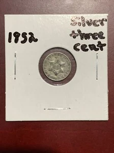 1852 silver 3 cent piece - XF details - some minor nicks. - Picture 1 of 4