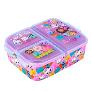 Gabby's Dollhouse Kids Childrens Multi Compartment Sandwich Travel Lunch Box - Picture 1 of 8