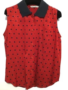 Anne Klein 100% silk print blouse, sz. S, made in Hong Kong, 5 button closure - Picture 1 of 16