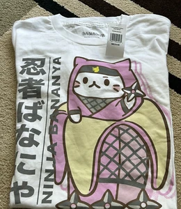 Camiseta ninja BANANYA Crunchyroll para hombre talla M blanca gráficos nueva con etiquetas - Imagen 1 de 6