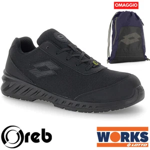 Scarpe antinfortunistiche Lotto First 700 S1PL SR FO ESD Nero 2212332AF +Zaino - Foto 1 di 4