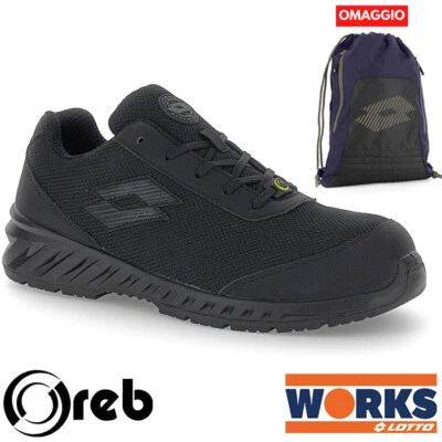 LOTTO WORKS Scarpe antinfortunistiche Lotto First 700 S1PL SR FO ESD Nero 2212332AF +Zaino