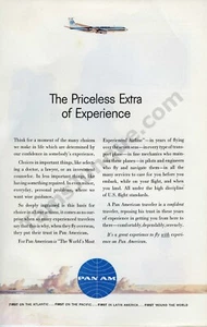1961 Pan Am Airlines Fly with Experience PRINT AD Unique Gift Idea (1788) - Picture 1 of 1