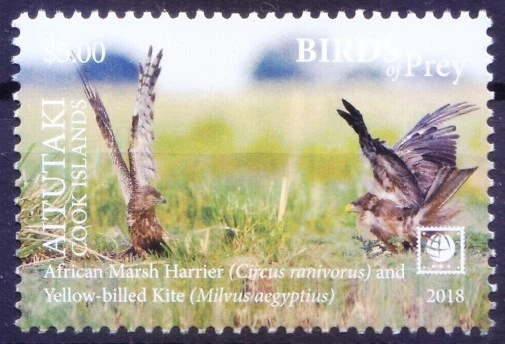 Aitutaki Islas Cook 2018 MNH African Marsh Harrier Yellow Billled Kite Birds (P) Foto 1 de 1