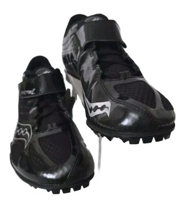 SAUCONY MENS Running Shoes SPIKES Spitfire 2 BLACK Size UK 9.5 EU 44.5 NEW - Image 1 of 4