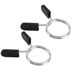 2 Pcs Barbell Weight Bars Clips Clamps 2 Inch for Olympic Bar Spring Lock Collar - Picture 1 of 8
