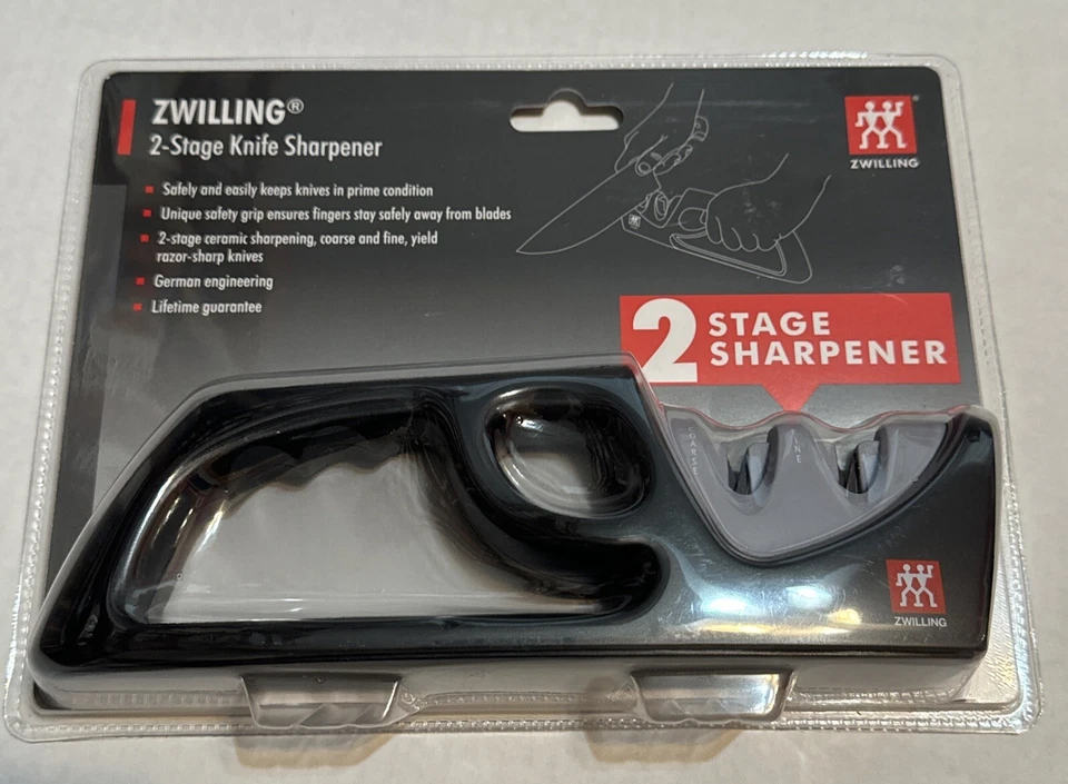 ZWILLING 2-Stage Knife Sharpener Pull-Through Coarse and Fine Safe New Sealed Pc - Image 1 of 4