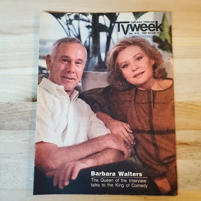 TV Week Chicago Tribune Dec 4-10 1983 Johnny Carson & Barbara Walters interview - Image 1 of 3