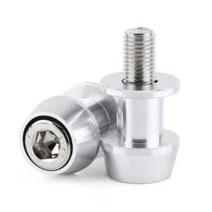 2Pcs 8mm Silver Motorcycle Swing Arm Spool Sliders Stand Swingarm Bobbins - Picture 1 of 1
