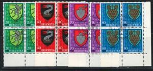 SWITZERLAND 1979 VF NH Precancel 4 x Blocks of 4 Stamps Scott # B467-B470 Arms - Picture 1 of 1